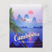 Cambodja "Reis naar avontuur" Briefkaart (Voorkant)