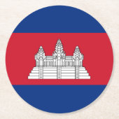 Cambodja Ronde Kartonnen Onderzetter (Voorkant)