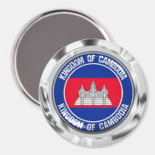 Cambodja-ronde Magneet (Voorkant / Achterkant)