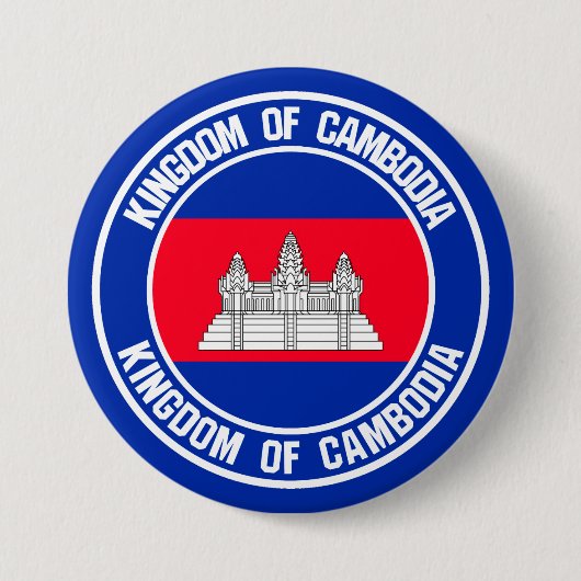 Cambodja-ronde Ronde Button 7,6 Cm (Voorkant)