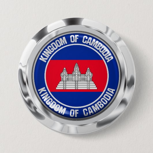 Cambodja-ronde Ronde Button 7,6 Cm (Voorkant)