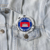 Cambodja-ronde Ronde Button 7,6 Cm (In situ)
