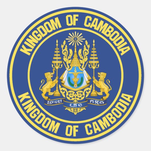 Cambodja-ronde Ronde Sticker (Voorkant)