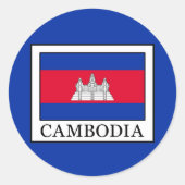 Cambodja Ronde Sticker (Voorkant)