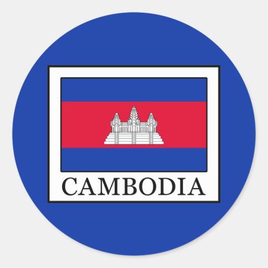 Cambodja Ronde Sticker (Voorkant)