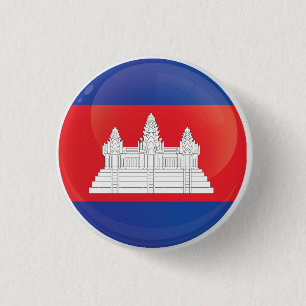 Cambodja Rondicagevlag Ronde Button 3,2 Cm