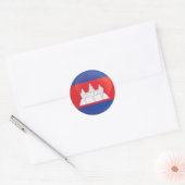 Cambodja Rondicagevlag Ronde Sticker (Envelop)