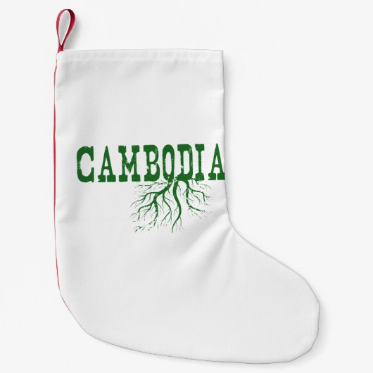 Cambodja Roots Word Art kerststop Kleine Kerstsok (Voorkant)