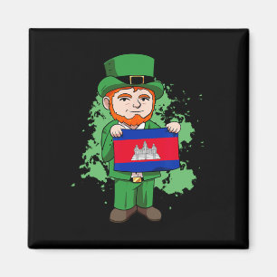 Cambodja Trotse Cambodjaanse vlag St. Patrick's Da Magneet