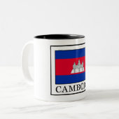 Cambodja Tweekleurige Koffiemok (Voorkant links)