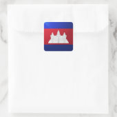 Cambodja vierkante glossy vlag sticker (Tas)