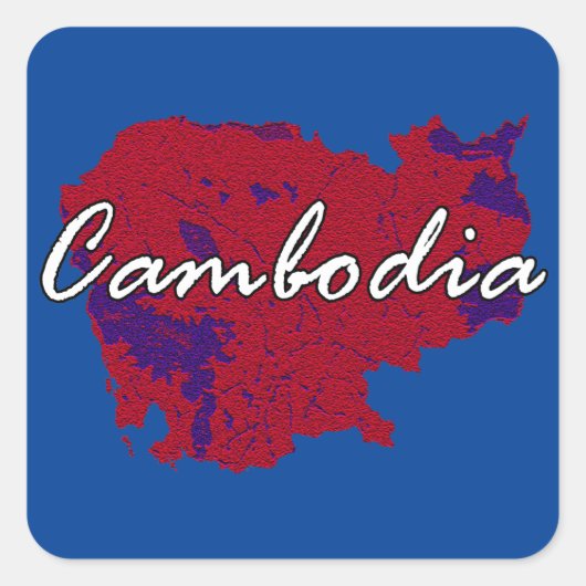 Cambodja Vierkante Sticker (Voorkant)