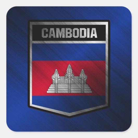Cambodja Vierkante Sticker (Voorkant)