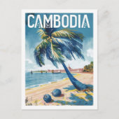 Cambodja Vintage Beroemde Reisplaats Briefkaart (Voorkant)