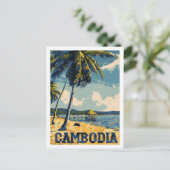 Cambodja Vintage Beroemde Reisplaats Briefkaart (Staand voorkant)