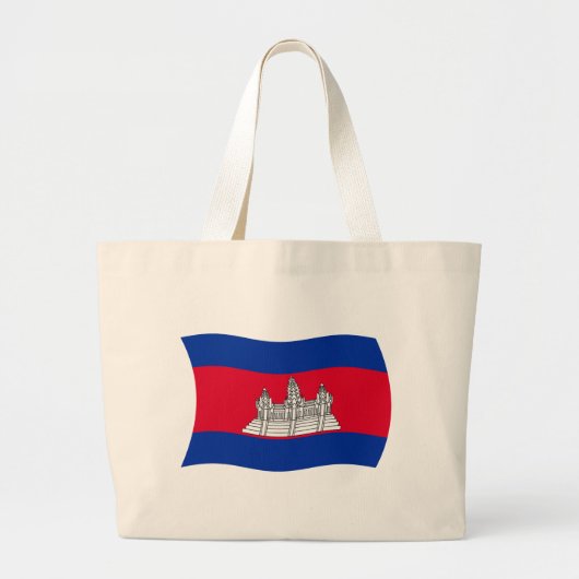 Cambodja Vlag Boodschappentas Grote Tote Bag (Voorkant)