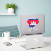 Cambodja Vlag Charmante Patriottische Kaart Sticker (Laptop op bureau)