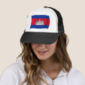 Cambodja Vlag Hoed Trucker Pet (In situ)