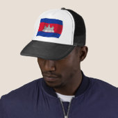 Cambodja Vlag Hoed Trucker Pet (In situ)