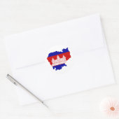 Cambodja Vlag kaart KH Ronde Sticker (Envelop)