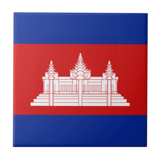 Cambodja Vlag Keramische Tegels Tegeltje (Voorkant)
