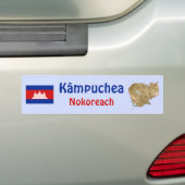 Cambodja Vlag + Landkaart Bumpersticker (Op auto)