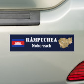 Cambodja Vlag + Landkaart Bumpersticker (Op auto)