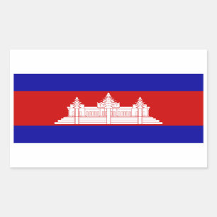 Cambodja Vlag Rechthoekbok Rechthoekige Sticker