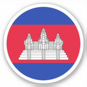 Cambodja Vlag Ronde Sticker