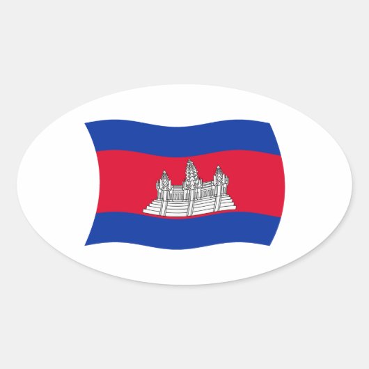 Cambodja Vlag Sticker (Voorkant)
