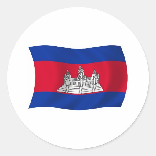 Cambodja Vlag Sticker (Voorkant)