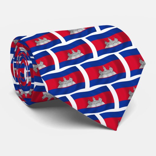 Cambodja Vlag Stropdas (Opgerold)