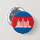 Cambodja vlag van hoge kwaliteit ronde button 5,7 cm (Voorkant /achterkant)