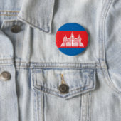 Cambodja vlag van hoge kwaliteit ronde button 5,7 cm (In situ)