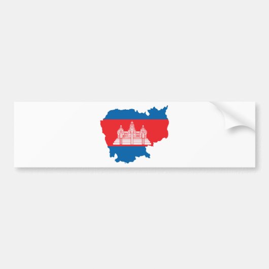 Cambodja-vlag - volledige grootte bumpersticker (Voorkant)
