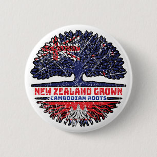 Cambodjaans Cambodja - Nieuw-Zeelandse boom Ronde Button 5,7 Cm