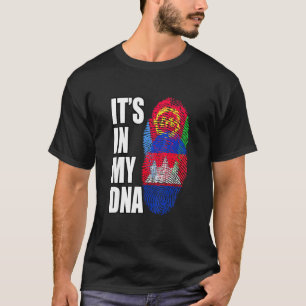 Cambodjaans en Eritrees Mix DNA-vlagwerelderfgoed T-shirt