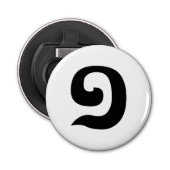 Cambodjaans nummer 1 / Eén / ១ (Muchara) Khmer Lan Button Flesopener (Voorkant)