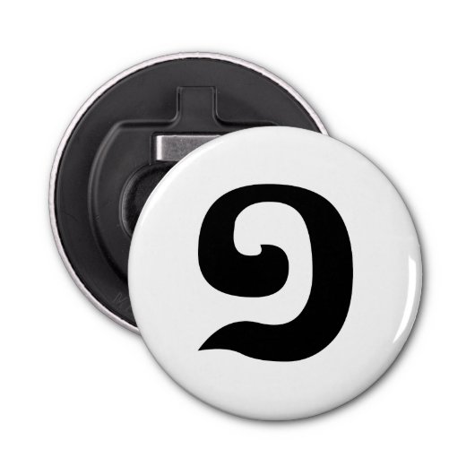 Cambodjaans nummer 1 / Eén / ១ (Muchara) Khmer Lan Button Flesopener (Voorkant)