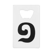 Cambodjaans nummer 1 / Eén / ១ (Muchara) Khmer Lan Creditkaart Flessenopener (Voorkant)