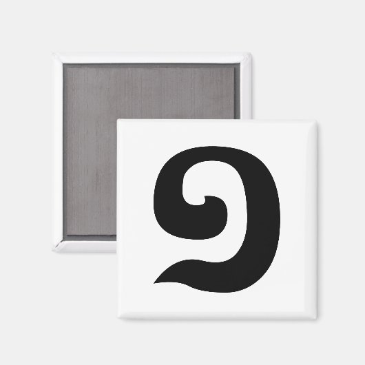 Cambodjaans nummer 1 / Eén / ១ (Muchara) Khmer Lan Magneet (Voorkant / Achterkant)