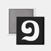 Cambodjaans nummer 1 / Eén / ១ (Muchara) Khmer Lan Magneet (Voorkant / Achterkant)