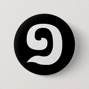 Cambodjaans nummer 1 / Eén / ១ (Muchara) Khmer Lan Ronde Button 5,7 Cm