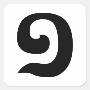 Cambodjaans nummer 1 / Eén / ១ (Muchara) Khmer Lan Vierkante Sticker