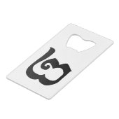 Cambodjaans nummer 2 / Twee / ២ (Pi) Khmer Languag Creditkaart Flessenopener (Achterkant Gekanteld)