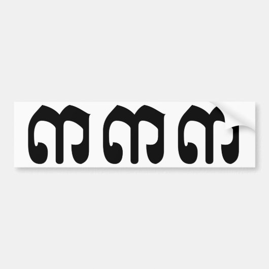 Cambodjaans nummer 3 / Three / ៣ (Bei) Khmer Scrip Bumpersticker (Voorkant)