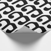 Cambodjaans nummer 3 / Three / ៣ (Bei) Khmer Scrip Cadeaupapier (Hoek)