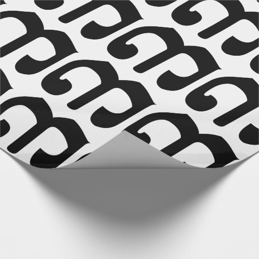 Cambodjaans nummer 3 / Three / ៣ (Bei) Khmer Scrip Cadeaupapier (Hoek)