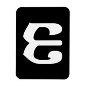 Cambodjaans nummer 3 / Three / ៣ (Bei) Khmer Scrip Magneet (Verticaal)