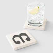 Cambodjaans nummer 3 / Three / ៣ (Bei) Khmer Scrip Stenen Onderzetter (Zijkant)